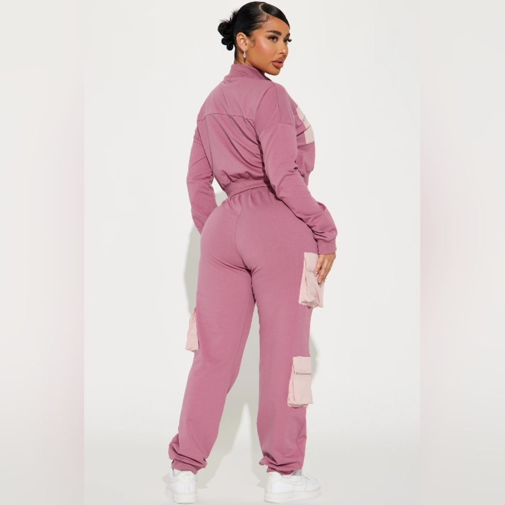 Koryn Cargo Jogger Set - Mauve 1X - Picture 5 of 6